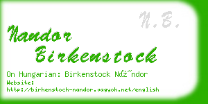 nandor birkenstock business card